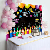 Lofaris Colorful Crayon Pattern Back to School Backdrop